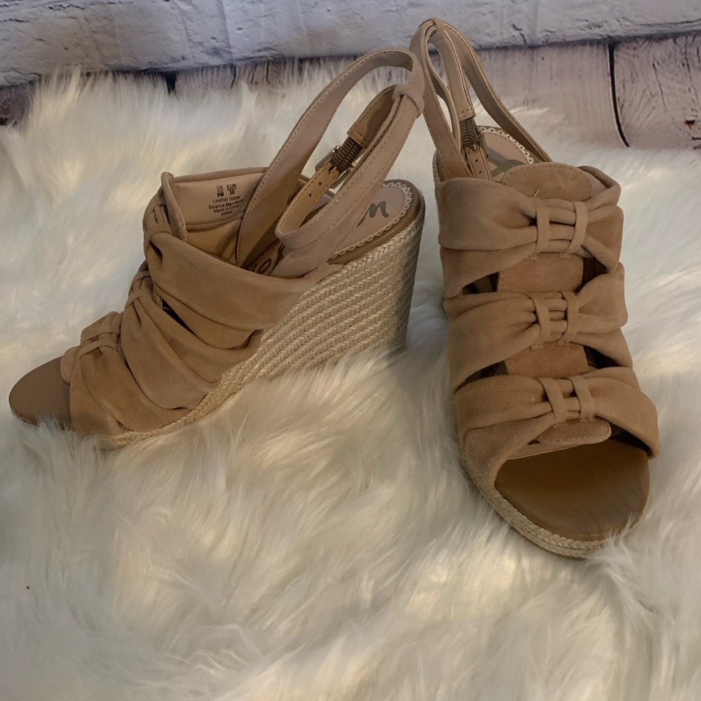 Sam Edelman Awan Camel Suede wedge, size 9